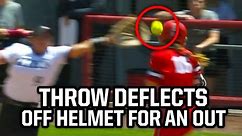 Ball deflects off runner's helmet for an out and other softball stuff, a breakdown