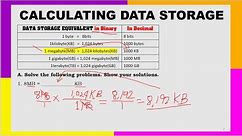 CALCULATING DATA STORAGE IN COMPUTER- BITS-BYTES-KILOBYTES-MEGABYTES-TERABYTES