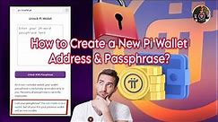 How to Create a New Pi Wallet Address & Passphrase (Step-by-Step Guide)...