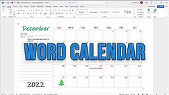 Insert an Editable Calendar to Microsoft Word