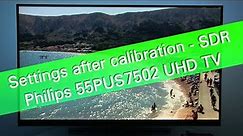 Philips 55PUS7502 UHD HDR TV SDR picture settings