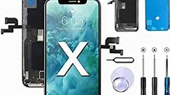 LCD Screen Replacement Kit for iPhone X 5.8 inch with 3D Touch Digitizer Frame Assembly with Repair Tools Kit in Black