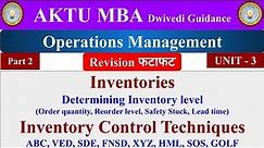 9| operations management, operations management lecture, operations management unit 3, aktu mba