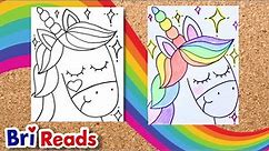 How to Draw a UNICORN for Kids | Easy Step by Step Tutorial | Draw Along with Bri Reads