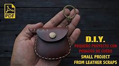 Making a Leather Key Ring from leather scraps, PDF pattern available