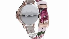 Ted Baker Rose Gold Dial Ruth Flower Leather Strap Ladies Watch