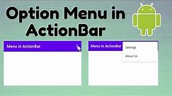 Option Menu in ActionBar | TechViewHub | Android Studio