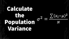 How To Calculate The Population Variance | Statistics