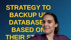 Dba: Strategy to backup up databases based on their status obtained from another Table