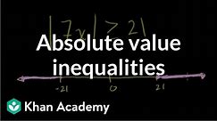 Absolute value inequalities | Linear equations | Algebra I | Khan Academy