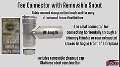 316 Stainless Steel Flexible Chimney Liner Tee Kit, 3 Inch x 20 Feet