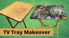 TV tray makeover using acrylic paint and epoxy - Quick tutorial on how to revamp a TV tray.