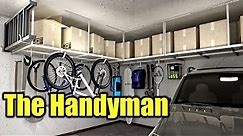 How To Install Garage Storage Racks that hang from ceiling | THE HANDYMAN |