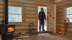 200lb hand-built door hanger! ... We have doubts! Exterior cabin construction