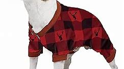 The Show and Tail Howl Iday Dog Pajamas, Red Plaid Pattern Dress for Christmas and Party wear Costume, Medium