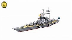 Barco de Guerra Bismarck - Segunda Guerra Mundial - Brick Set - Speed Build