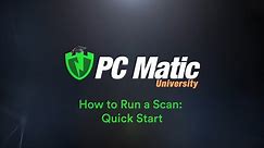 How to Run a Scan - Quick Start