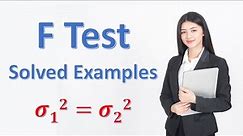 F Test | Question and Solution | Small Sample Test | B.Com Statistics | Statistics for All