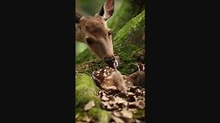 Doe Dotes on Her Fawn in Nara Park