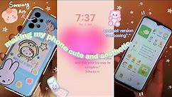 Customizing my android phone//Samsung A13// setup, widgets and accessories ✩ ° 💕