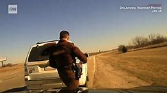 Dashcam captures highway crash involving Oklahoma trooper