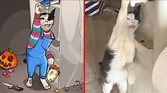 👻Cat Memes: Spooky Halloween Animals 2023 🎃 Funniest Drawings of Cats and Dogs 😂