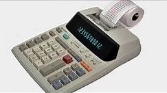 Sharp EL-1801V Portable Compact Printing Calculator 12-Digit 2-Color