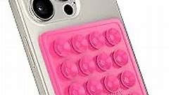 StickyGrippy Suction Phone Case Mount, Silicon Adhesive Phone Accessory for iPhone and Android, Hands-Free Fidget Toy Mirror Shower Phone Holder, Tiktok Videos and Selfies (Pink)
