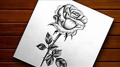 How to Draw Rose With Pencil Shading||Rose Day Special Drawing || Realistic Rose Sketch.