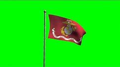 us marine corps flag on green screen - free use