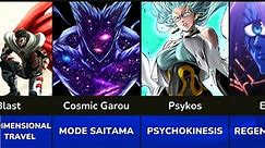 All one punch man characters and their powers