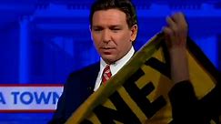 Protesters chanting ‘no oil money’ interrupt Ron DeSantis during Fox News town hall