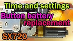 Button cell battery replacement to memorize time and settings Canon Powershot SX720