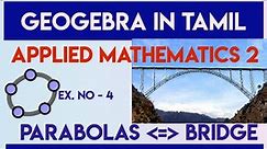 GeoGebra | Parabola into fly over Bridge | Applied Mathematics 1 & 2 | Ex.-4