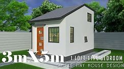3mx5m (15sq.m) Simple Tiny House Design with 1 Loft Type Bedroom