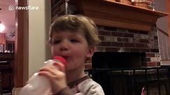 Toddler sounds like he's saying b***s*** repeatedly, but actually isn't
