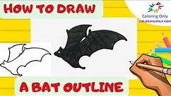 How to Draw a bat outline in 5 minutes - Step-by-Step Drawing Guide