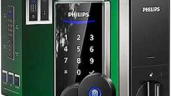 Philips Fingerprint Door Lock, Keyless Entry Door Lock, Electronic Door Lock, Touchscreen Keypad Deadbolt - Easy Installation and Set up - Satin Nickel