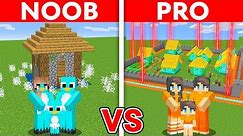 NOOB vs PRO: SAFEST SECURITY VILLAGE TO PROTECT MY FAMILY (Minecraft)