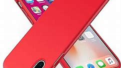 OTOFLY for iPhone X Case, [Silky and Soft Touch Series] Premium Soft Silicone Rubber Full-Body Protective Bumper Case Compatible with Apple iPhone X(ONLY) - Red