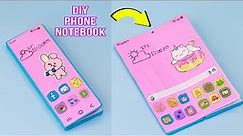 How to make folding mobile phone notebook || DIY folding mobile phone diary