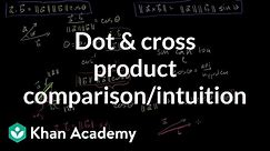 Dot and cross product comparison/intuition | Vectors and spaces | Linear Algebra | Khan Academy