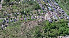STORM DAMAGE aerial video from around Kalamazoo and Portage