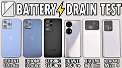 iPhone 13 Pro Max vs 12 Pro Max / S21 Ultra / P50 Pro / Mi 11 Ultra / Mix 4 Battery Life DRAIN Test!