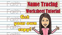 Customized Name Tracing Worksheet Tutorial with Blue-Red-Blue Lines (and Free Copy)