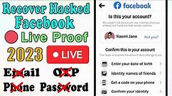 🔴 Live Proof || How to recover hacked Facebook account 2022 whitout password or phone number 2022