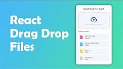React Drag Drop File Input Component | React Drag And Drop | ReactJS Tutorial