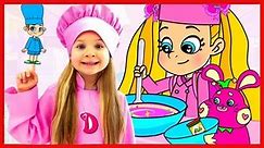 Diana and Roma Pretend Play Slime and Ice Cream Cartoon for Kids
