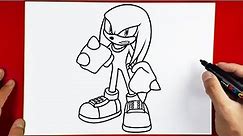 How to Draw Knuckles the Echidna - Sonic