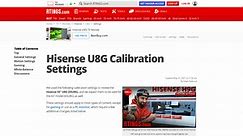 Hisense U8G Calibration Settings